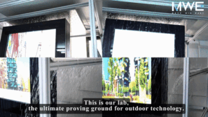 MWE – IP65 Waterproof Testing for Outdoor Digital Signage | Outdoor LCD Display Demo